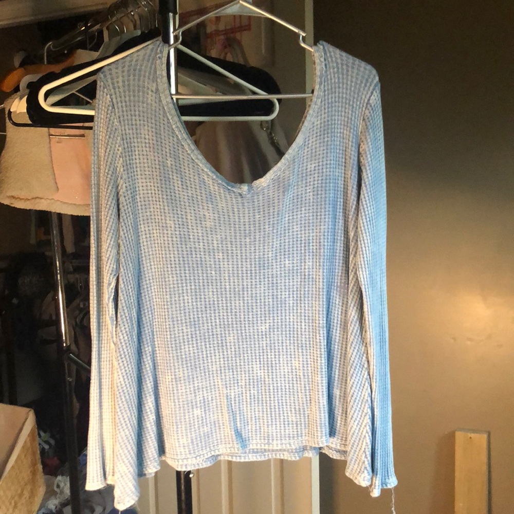 Off the shoulder waffle knit crop size XL